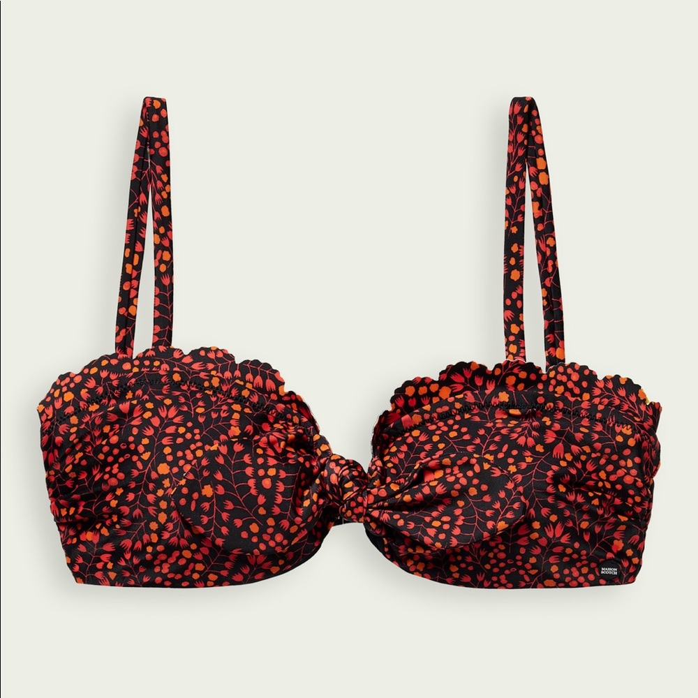 Scotch & Soda Printed scalloped edge bikini